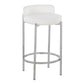 Odessa - Set of 2 - 26" White Faux Leather Chrome Counter Stools with Sleek High Back