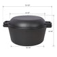 2 In 1 Pre-Seasoned Cast I Dutch Oven With Dual Handles, 5 Quart - Black