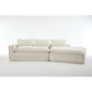 Modern Minimalist Modular Sectional Sofa With Deep Seats And Right Facing Chaise