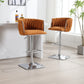 Bellavue Luxe - Set of 2 - 26" Swivel Counter Stools with Orange Boucle Upholstery and 360° Rotation