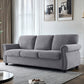 Soft Sofa, Upholstered 3 Seater Couch With High Density Foam, Loose Back Cushions And Turned Legs