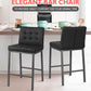 Samson - Set of 2 - 30" Black Modern PU Bar Stools with Metal Legs