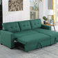 Upholstered Pull Out Sectional Sofa With Chaise