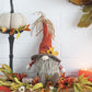 Sitting Gnome With Maple Leaf On Hat, For Holiday Harvest Festival Fall Festival & Thanksgiving Table Decorations (Set of 2) - Orange Multi