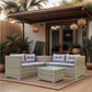 4 Piece Patio Sectional Wicker Rattan Outdoor Furniture Sofa Set With Storage Box