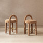 Penny - Round Arched Fully Upholstered Counter Stool (Set of 2) - Orange