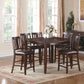 7 Piece Counter Height Dining Set With Butterfly Leaf Table And Chairs - Brown / Espresso