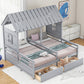 House Platform Beds With 2 Drawers, Side By Side Design