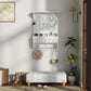 Floating Makeup Vanity With Big Mirror, Wall Mounted Storage Vanity With Drawers, Pockets & Hooks, Space Saving Decorative Home Organizer - White