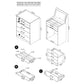 Ayuba - 3 Drawer Makeup Vanity Table With Mirror And Stool