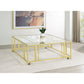 Square Coffee Table - Brushed Brass