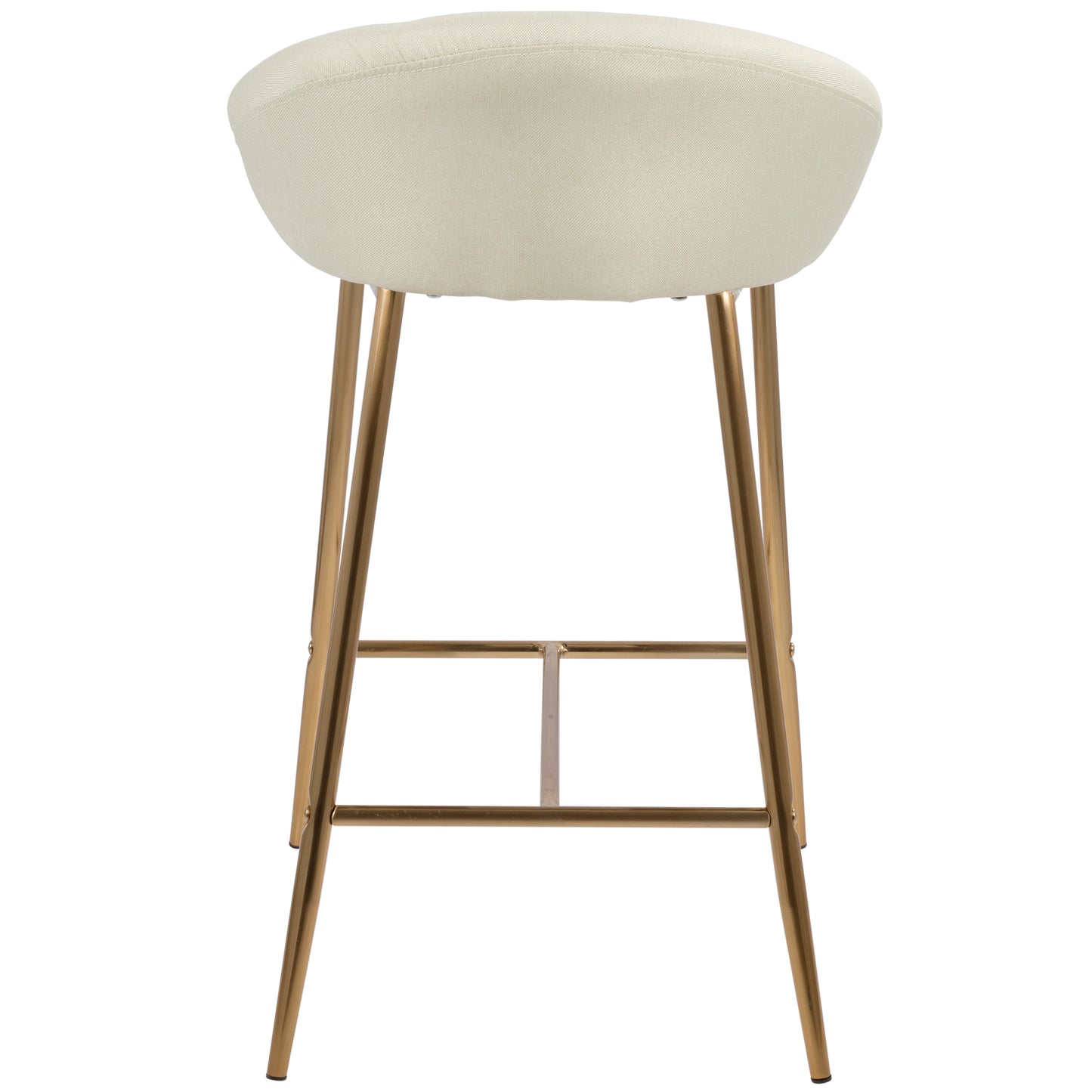 Matrellt - Set of 2 - 26" Cream Fabric and Gold Frame Counter Stools