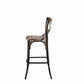 Zafira - Set of 2 - 29" Industrial Vintage Bar Chairs with High Backrest, Antique Copper and Oak Finish