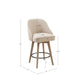 Mearce - Set of 2 - 26" Swivel Counter Stool with Sand Upholstered Seat, Solid Wood Legs