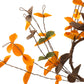 Fall Leaves Wreath, Botanicals Decor For Harvest Festival Fall Festival & Thanksgiving Table Decorations (Set of 12) - Orange Multi