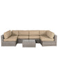 Seating Set With Cushions Handcrafted Wicker Design