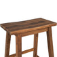 Hilltop - Set of 2 - 24" Walnut Farmhouse Rustic Counter Height Stools - Solid Wood