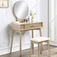 Maly - Contemporary Wood Vanity And Stool Set - Gold