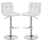 Lenny - Upholstered Adjustable Bar Stool (Set of 2) - White