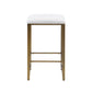 Backless Upholstered Counter Stool With Padded Seat - Ivory / Bronze