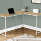 Computer Desk, Home Office, Corner, L Shape, Laptop, Marble Look Contemporary & Modern