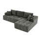 L - Shaped Sectional Sofa With Cup Holders & Side Pockets