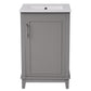 Modern Small Bathroom Vanity Cabinet With Ceramic Basin, Ample Storage, 1 Soft Close Door