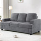 Modern Sofa, Comfortable 3 Seater Couch With Deep Seating, Loose Back Cushions, Wide Arms
