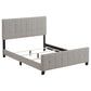 Queen Panel Bed Tufted Upholstered With Tapered Legs - Beige