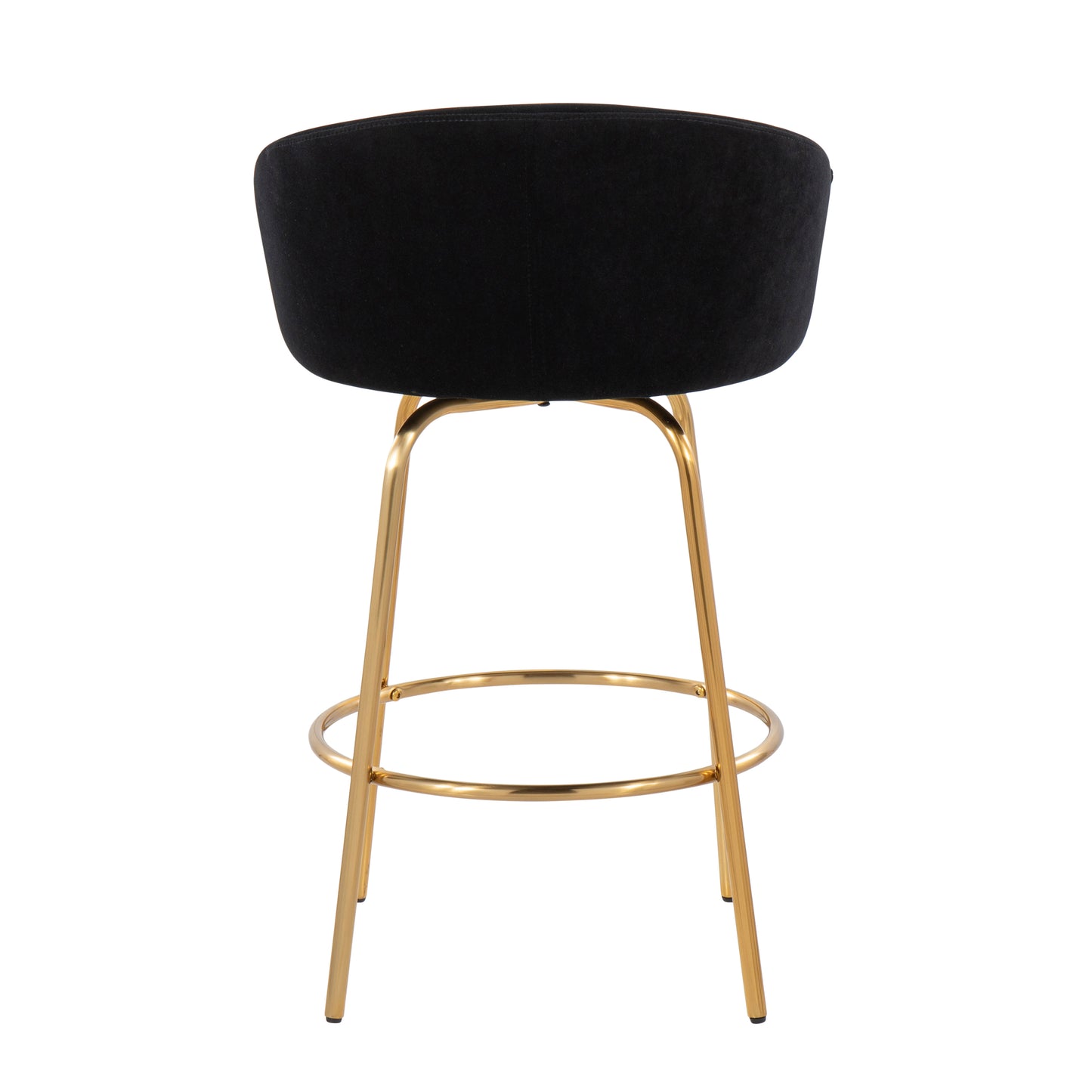 Opulent - Set of 2 - 30" Black Velvet & Gold Steel Counter Stools