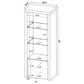 Lance - 3 Shelf Media Tower With Shelves And Hidden Cabinet - Gloss White