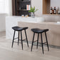 Harper - Set of 2 - 28” Black PolyUrethane Leather Armless Counter Stools with Metal Legs and Footrest - Modern Design for Kitchen or Dining