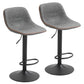 Hillcrest  - Set of 2 - 26" Grey Swivel Adjustable Bar Stools with Padded Back for Kitchen, Counter, and Home Bar