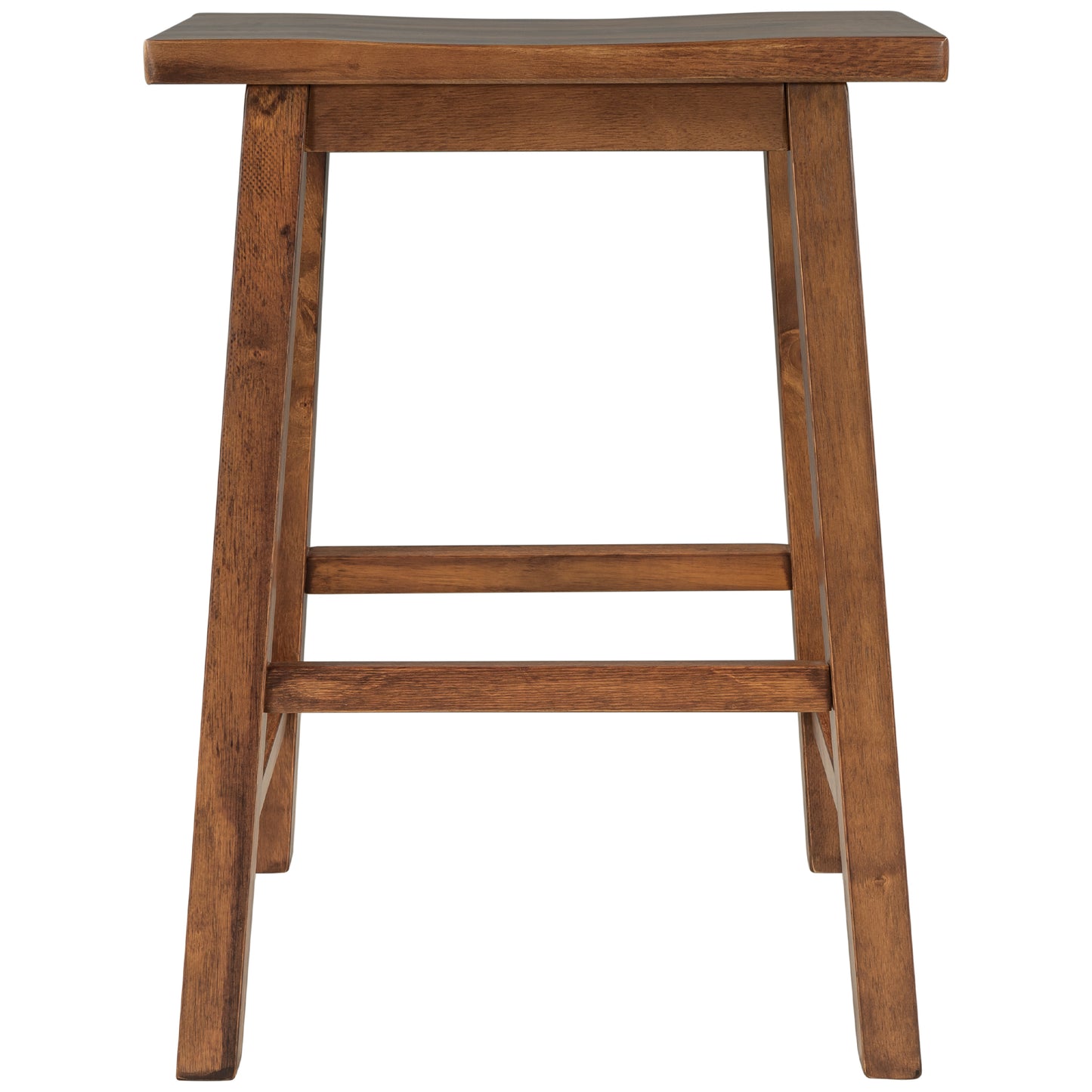 Hilltop - Set of 2 - 24" Walnut Farmhouse Rustic Counter Height Stools - Solid Wood