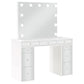 Winona - Makeup Vanity Set With Bulb Lit Mirror And Upholstered Stool - White