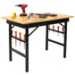 Portable Folding Work Table With Measuring Tape And Angle Finder Steel - Black