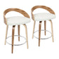 Grotto - Contemporary Fixed Height Counter Stool & Swivel With Round Footrest (Set of 2)