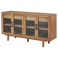 4 Door Sideboard With Dual Drawers - Natural