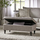 Dean - Fabric Storage Wide Tufted Rectangle Ottoman - Gray