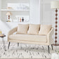 Open Back Loveseat Settee With 3 Pillows