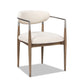 Artemis - Mixed Material Upholstered Dining Arm Chair - Warm White