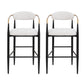 Upholstered Bar Stools With Backs For Kitchen Island (Set of 2) - Beige