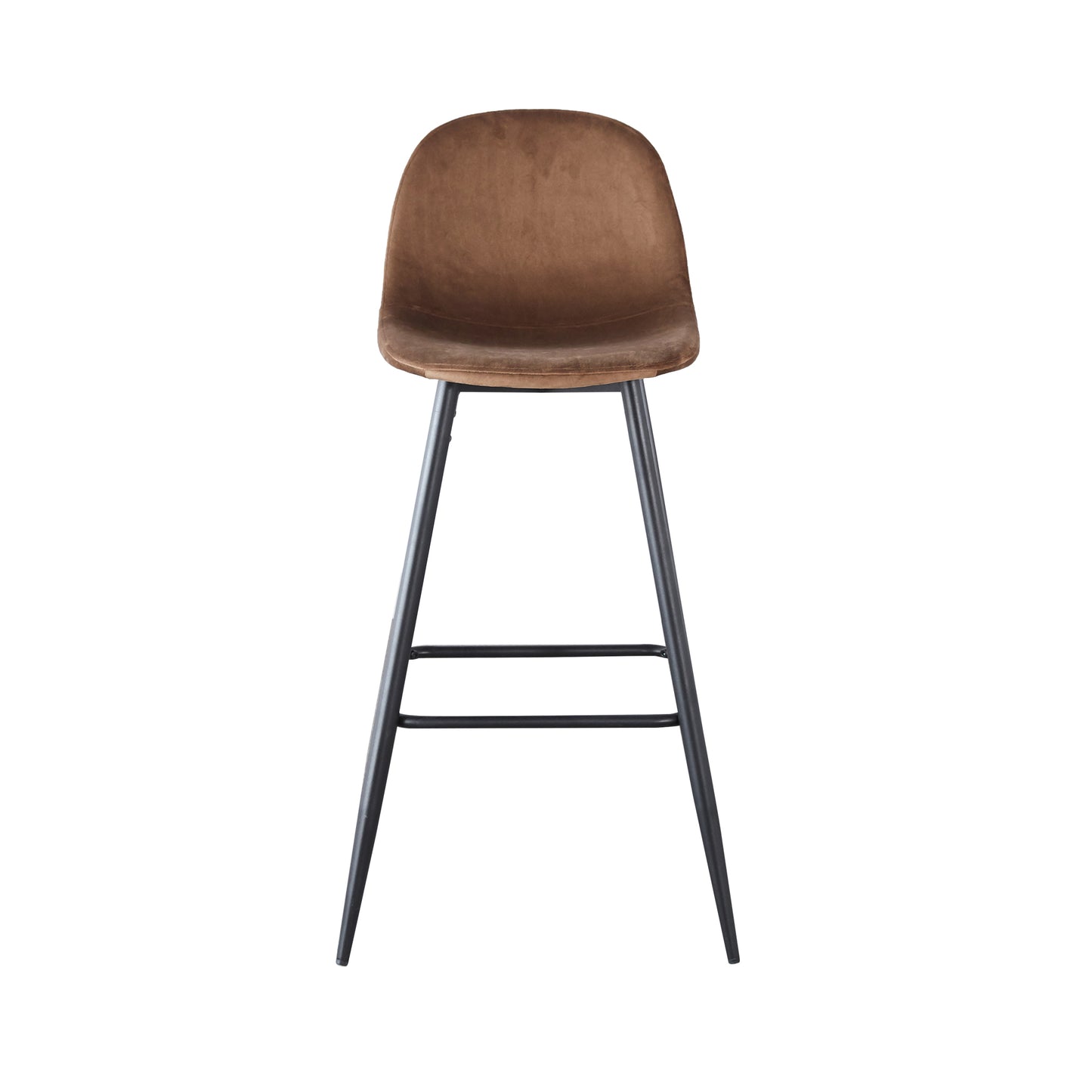 Narellan - Set of 2 - 30" Novara Velvet Bar Stools with Back & Footrest, Sturdy Metal Legs, Easy Assembly for Kitchen & Island