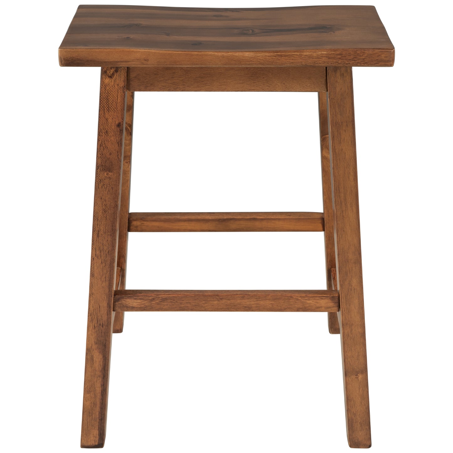 Hilltop - Set of 2 - 24" Walnut Farmhouse Rustic Counter Height Stools - Solid Wood