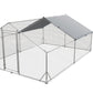 Large Metal Chicken Coop, Walk In Poultry Cage Hen Run House Rabbits Habitat Cage Spire Shaped Coop With Waterproof And Anti Ultraviolet Cover