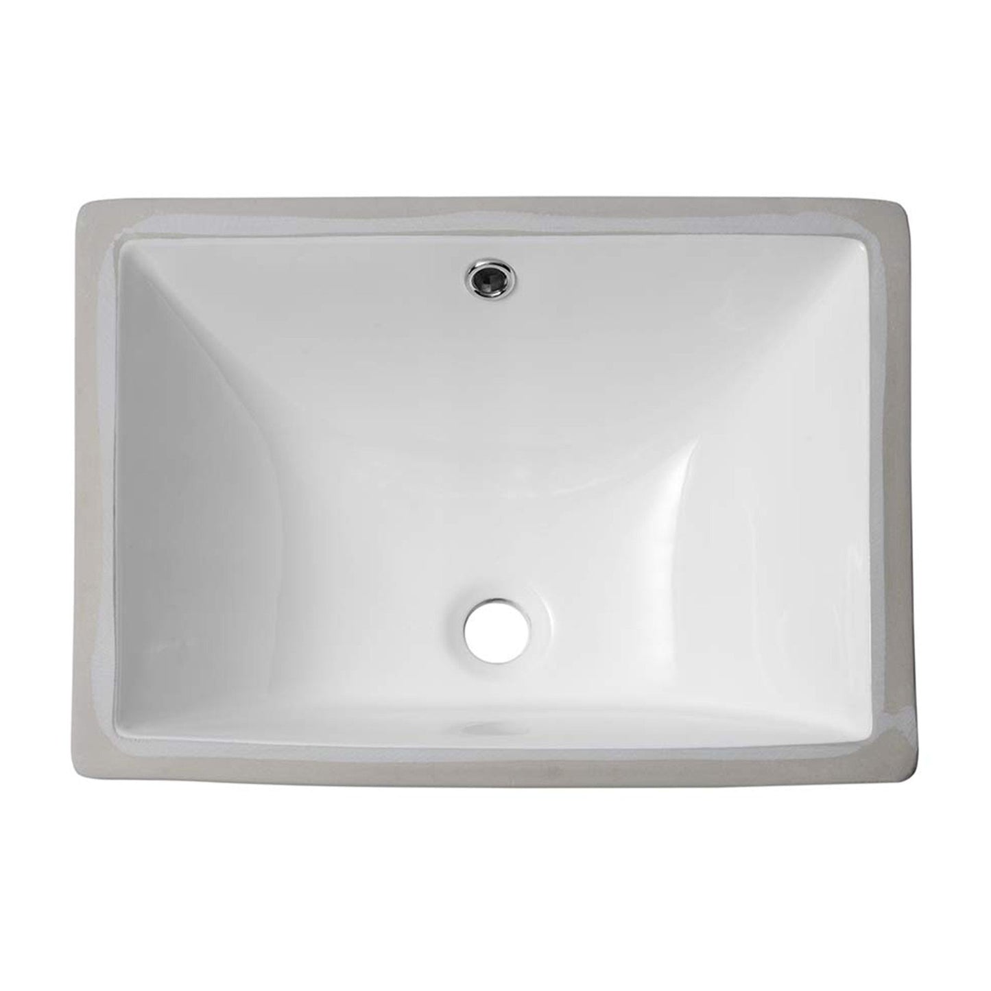 European Style Ceramic Rectangular Undermount Bathroom Sink With Overflow