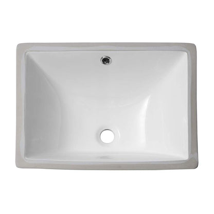 European Style Ceramic Rectangular Undermount Bathroom Sink With Overflow