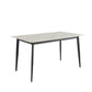 Dining Table Round White Sintered Stone Top Heavy Duty Metal Legs Waterproof Surface For Kitchen Dining Room Or Office Furniture - White / Black