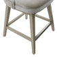 Myravin – Set of 2 – 25.75" Light Grey Swivel Counter Stool with Nailhead Detailing