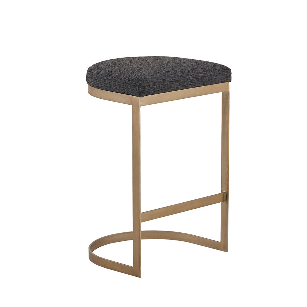 Maison - Set of 2 - 25" Fixed-Height Counter Stool with Charcoal Upholstered Seat